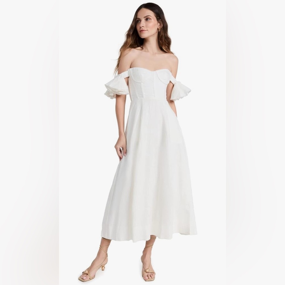 Bardot Sigma Midi Dress in White Size 4